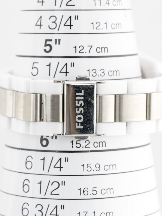Fossil ES-2807 Crystal Bezel Quartz Analog Women\'s Watch New Battery
